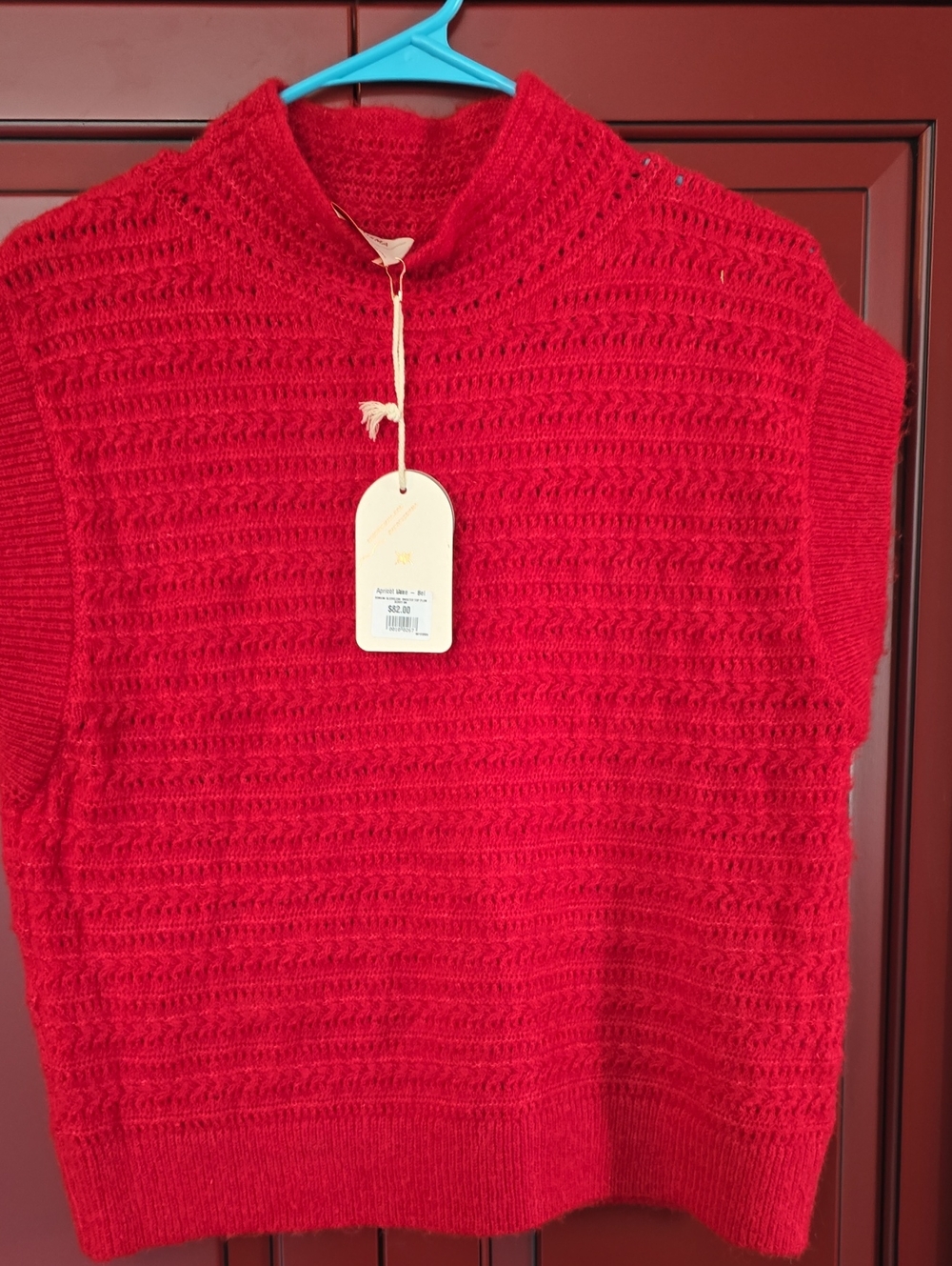 Kerisma Red Cropped Knit Sweater Vest